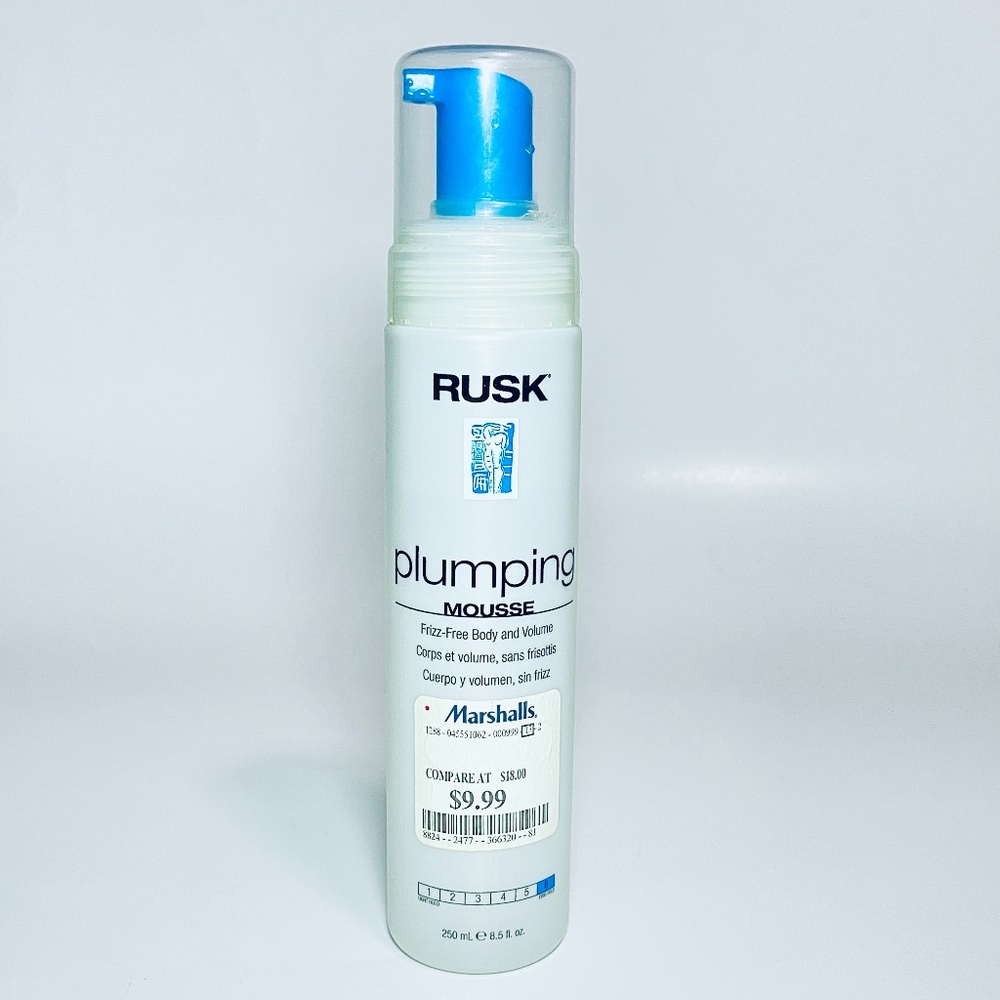 Rusk Plumping Mousse Discontinued Hair Firm Hold Adds Body & Volume 8.5 fl oz
